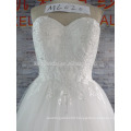 New collection classic block import lace trim appliqued sweep train wedding dress ML020